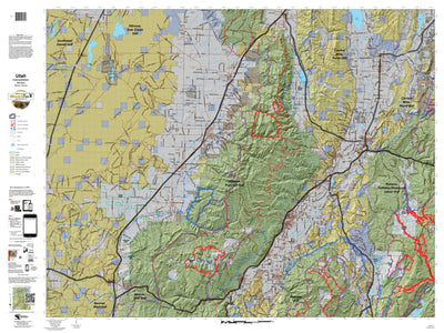 Fillmore, Pahvant Utah Elk Hunting Unit Map with Land Ownership and Concentrations