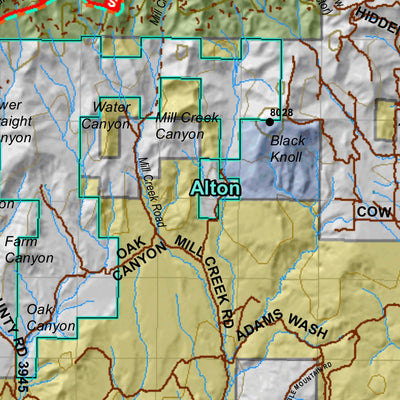 Paunsaugunt Utah Elk Hunting Unit Map with Land Ownership and Concentrations