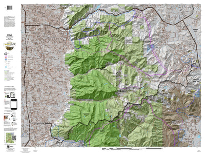Wasatch Mtns, North Utah Elk Hunting Unit Map with Land Ownership and Concentrations