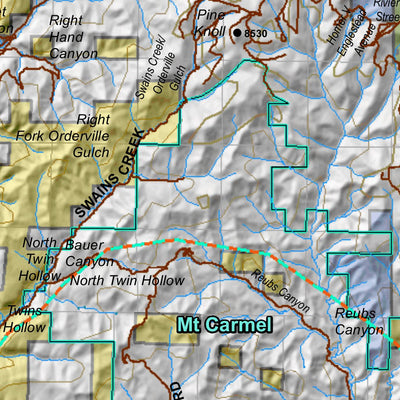 Zion Utah Elk Hunting Unit Map with Land Ownership and Concentrations