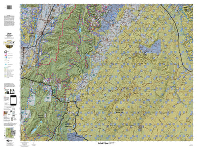 Central Mtns, San Rafael (Cent) UT Mule Deer Hunting Unit Map with Land Ownership and Concentrations