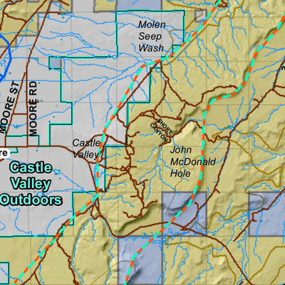 Central Mtns, San Rafael (Cent) UT Mule Deer Hunting Unit Map with Land Ownership and Concentrations