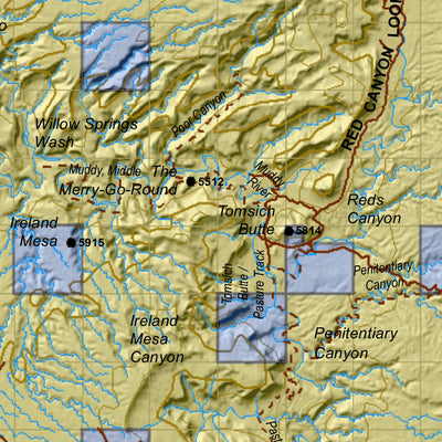 Central Mtns, San Rafael (Cent) UT Mule Deer Hunting Unit Map with Land Ownership and Concentrations