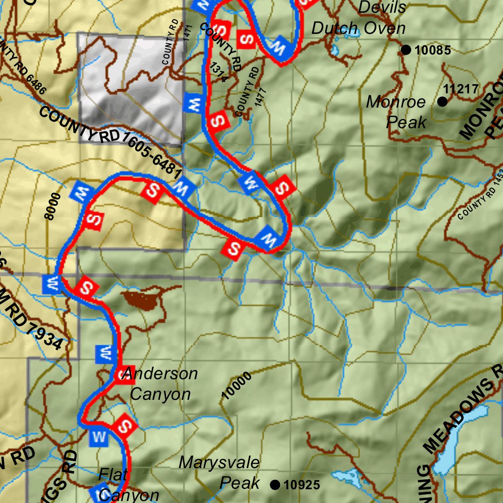 Monroe Utah Mule Deer Hunting Unit Map with Land Ownership and ...