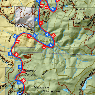 Monroe Utah Mule Deer Hunting Unit Map with Land Ownership and Concentrations