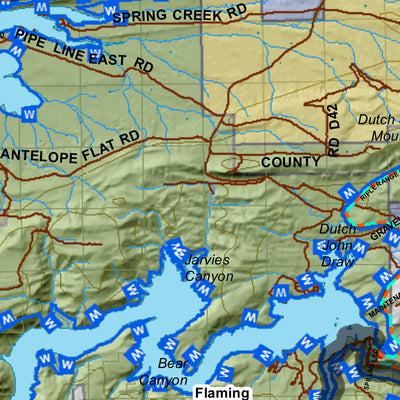 North Slope Utah Mule Deer Hunting Unit Map with Land Ownership and Concentrations