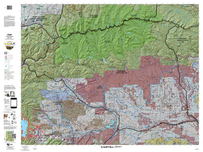 South Slope, Yellowstone Utah Mule Deer Hunting Unit Map with Land Ownership and Concentrations