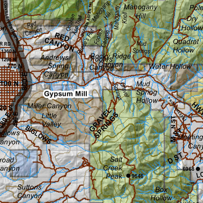 Central Mtns, Nebo Utah Mule Deer Hunting Unit Map with Land Ownership