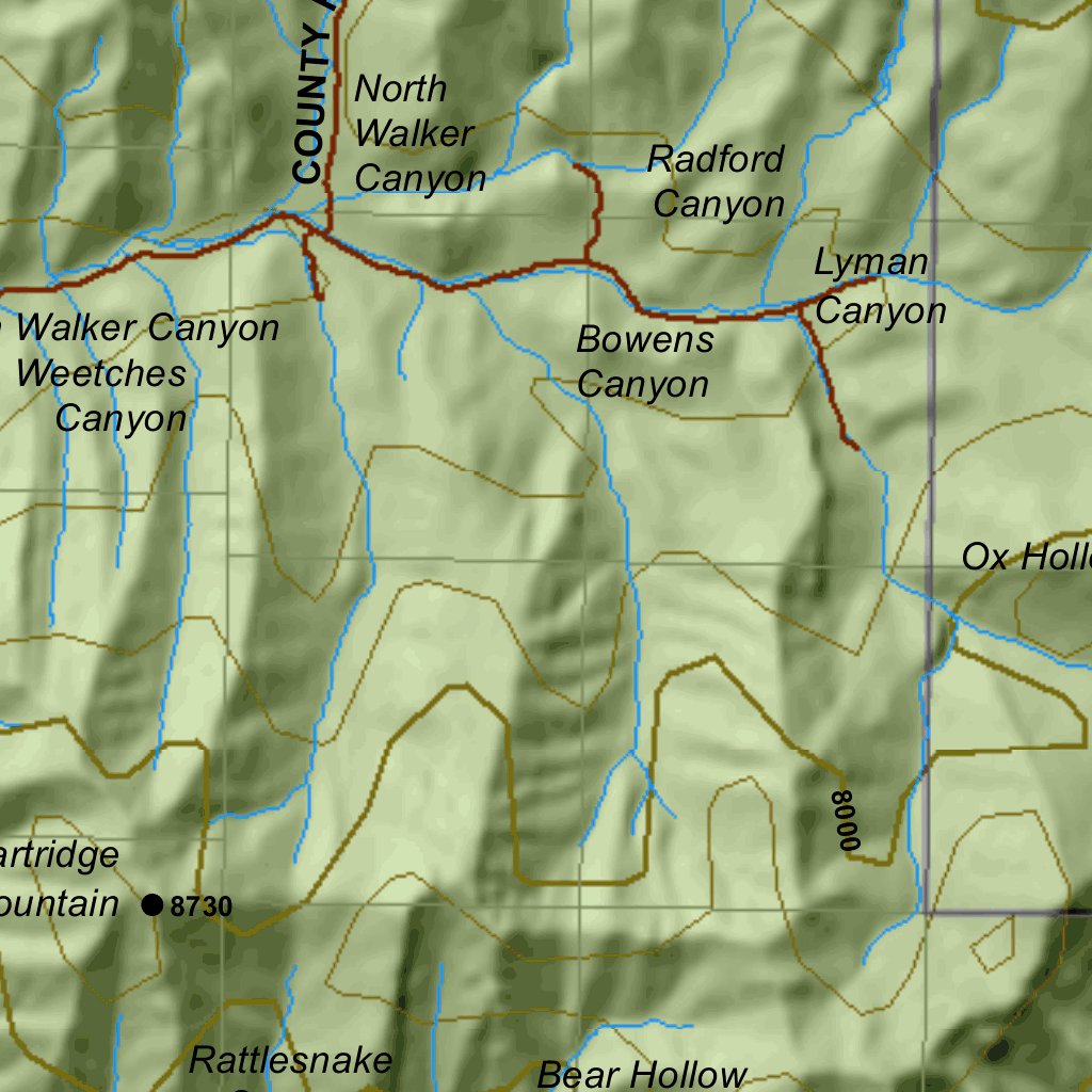 Fillmore, Oak Creek LE Utah Mule Deer Hunting Unit Map with Land ...