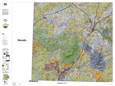 Pine Valley Utah Mule Deer Hunting Unit Map with Land Ownership