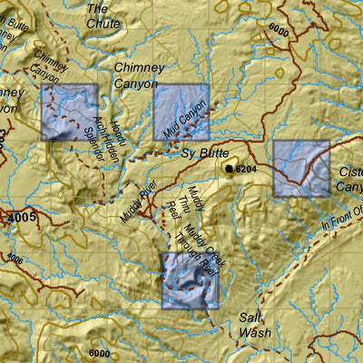 Central Mtns, San Rafael (South) Utah Mule Deer Hunting Unit Map with Land Ownership