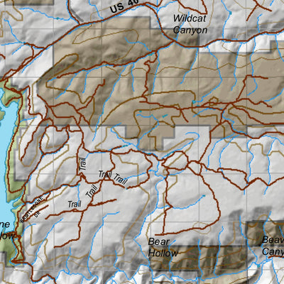 Wasatch Mtns, East Utah Mule Deer Hunting Unit Map with Land Ownership