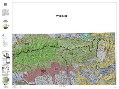 North Slope Utah Mule Deer Hunting Unit Map with Land Ownership