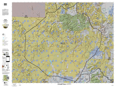 West Desert Vernon Utah Mule Deer Hunting Unit Map with Land Ownership