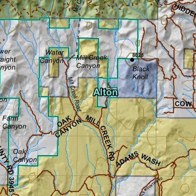 Paunsaugunt Utah Mule Deer Hunting Unit Map with Land Ownership