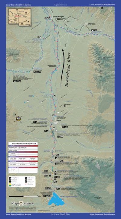 Tackle Shop Beaverhead Rvr. Fishing Map - Montana