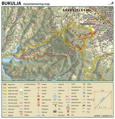 Bukulja mountaineering map