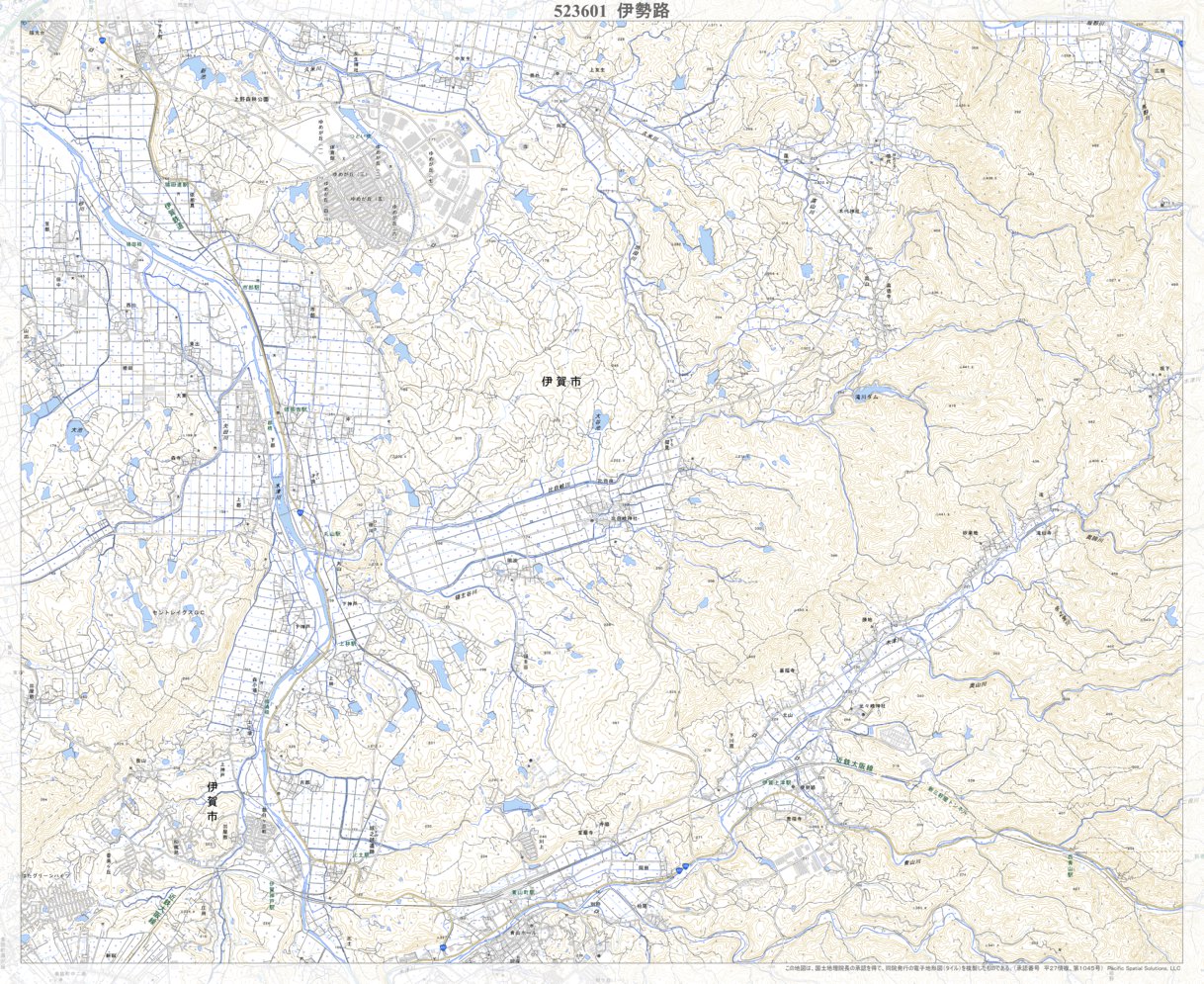 523601 伊勢路 （いせじ Iseji）, 地形図 Map by Pacific Spatial