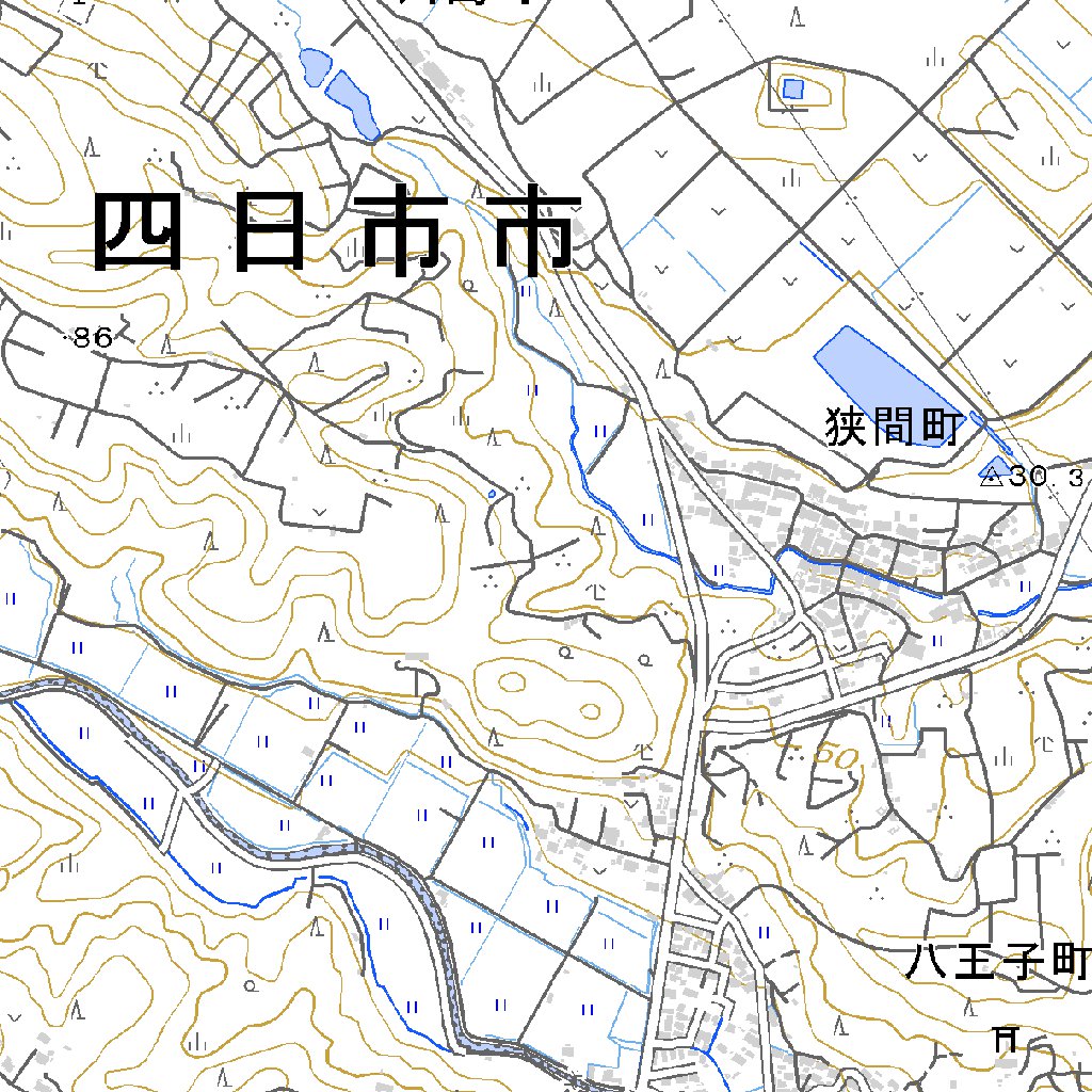 523634 四日市西部 （よっかいちせいぶ Yokkaichiseibu）, 地形図 Map 