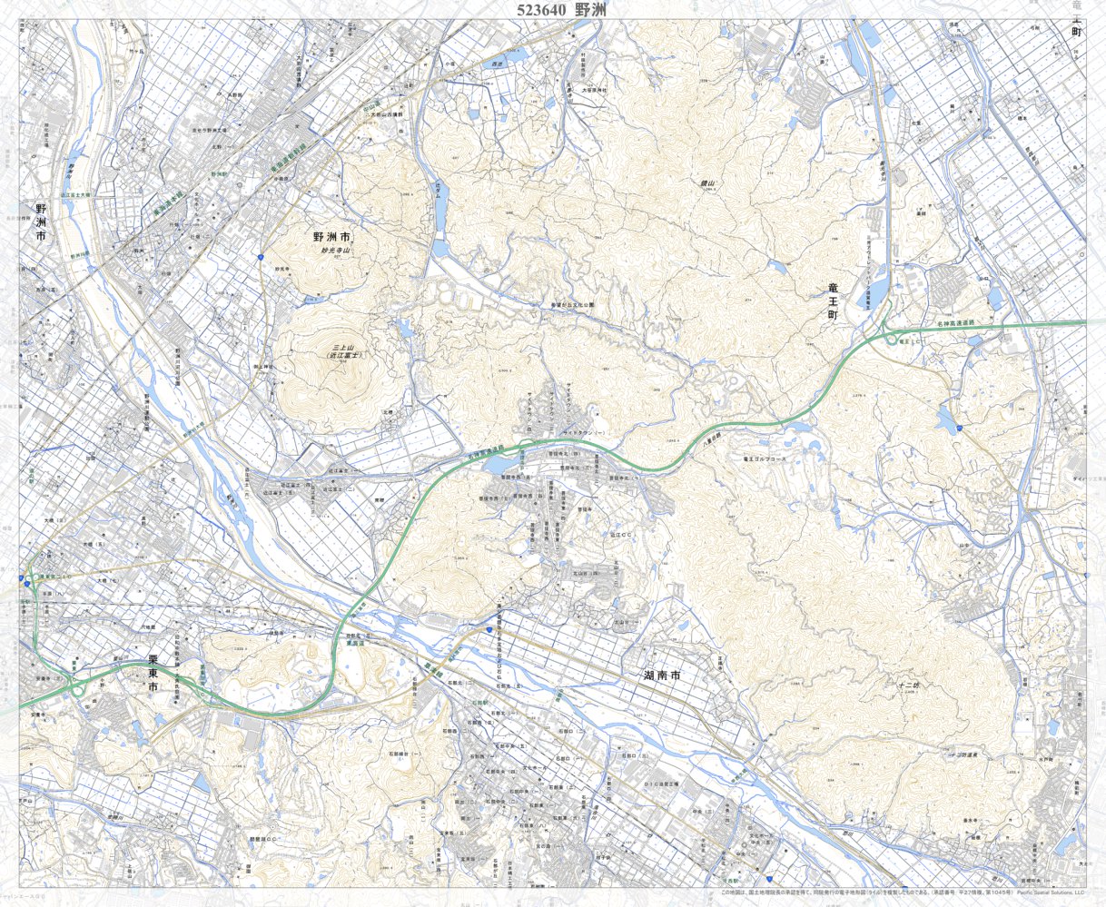 523640 野洲 （やす Yasu）, 地形図 Map by Pacific Spatial