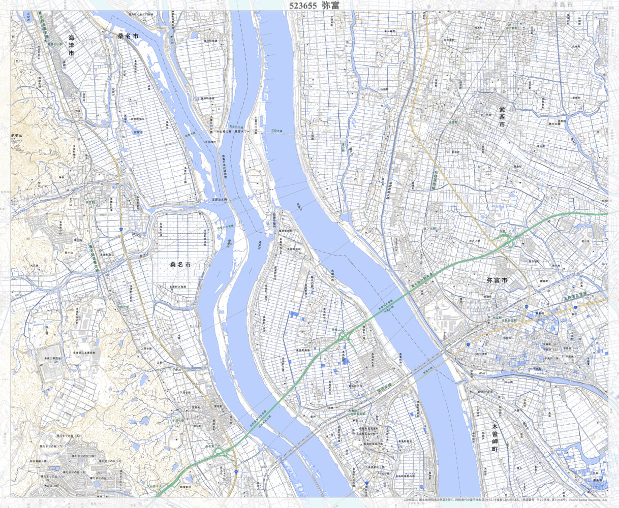 523655 弥富 （やとみ Yatomi）, 地形図 Map by Pacific Spatial