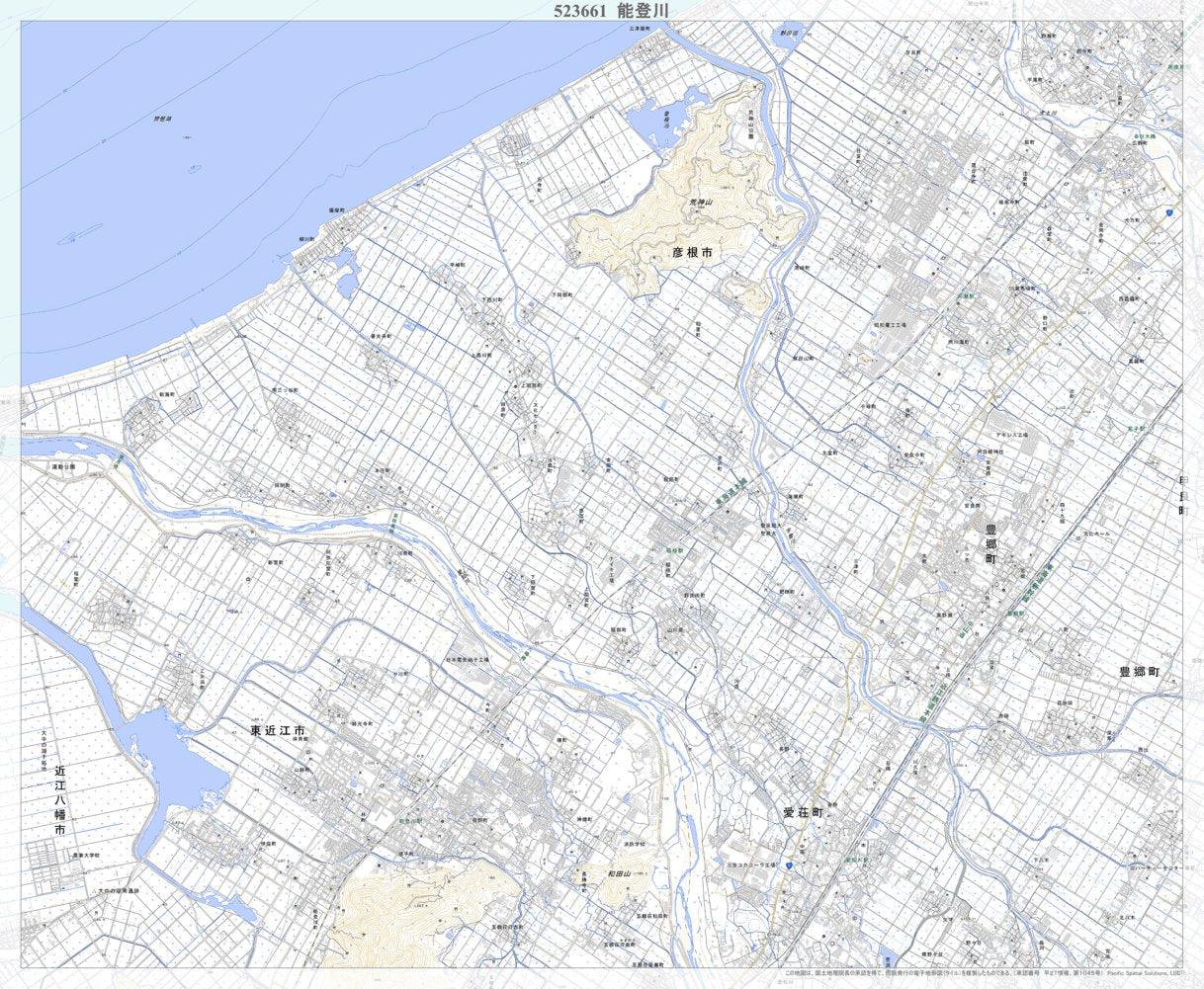 523661 能登川 （のとがわ Notogawa）, 地形図 Map by Pacific Spatial