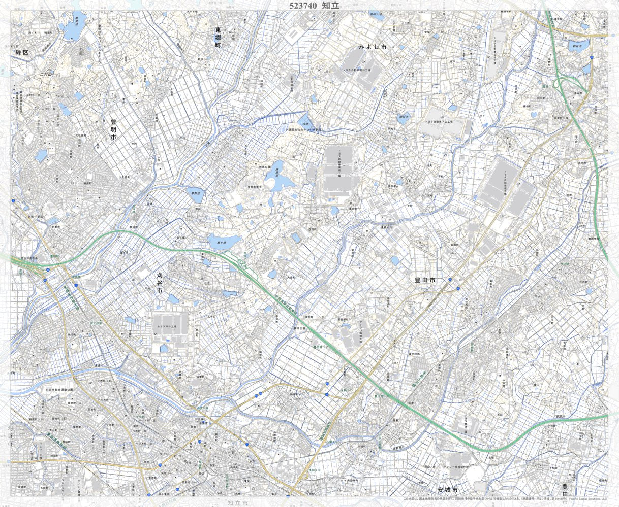 523740 知立 （ちりゅう Chiryu）, 地形図 Map by Pacific Spatial 