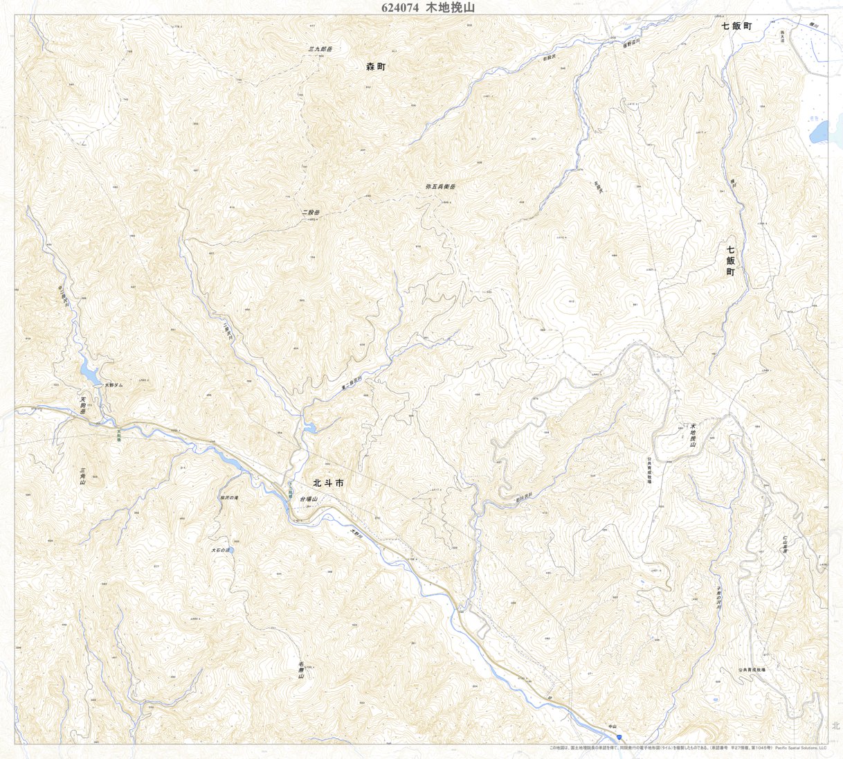 624074 木地挽山 （きじびきやま Kijibikiyama）, 地形図 Map by