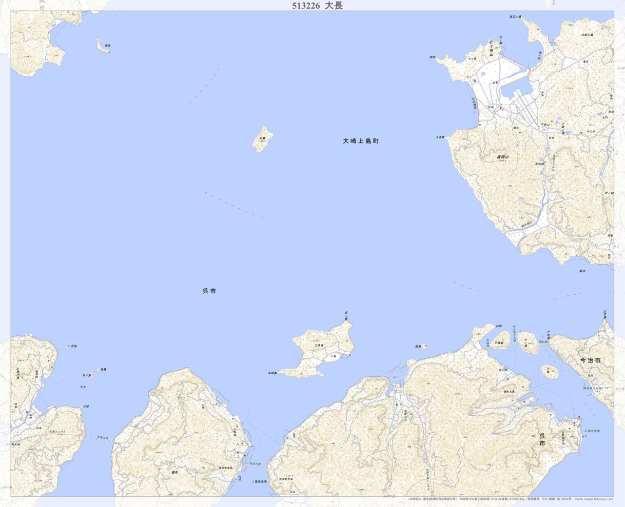 513226 大長 （おおちょう Ocho）, 地形図 Map by Pacific Spatial