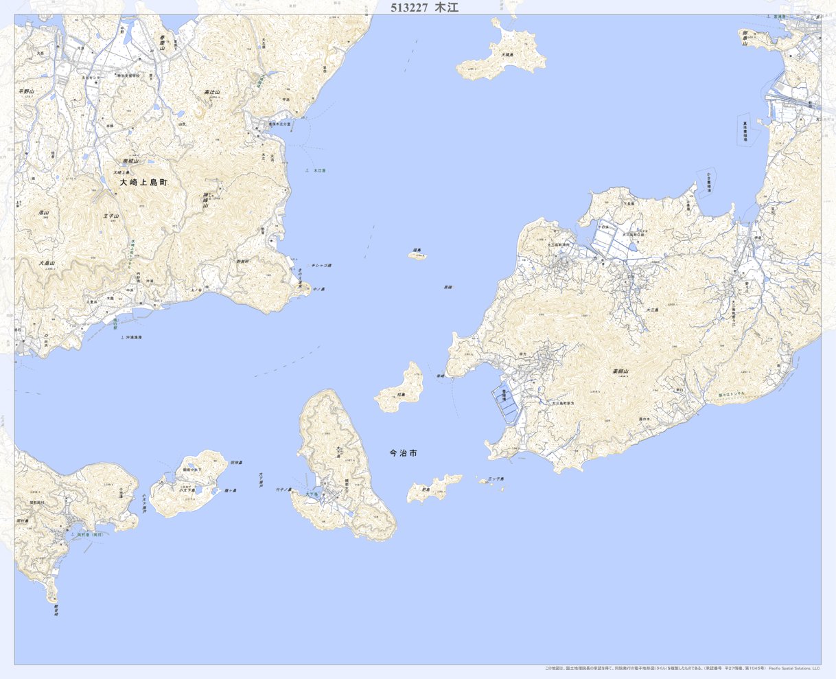 513227 木江 （きのえ Kinoe）, 地形図 Map by Pacific Spatial