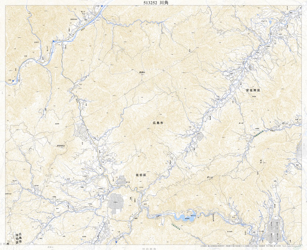 513252 川角 （かわすみ Kawasumi）, 地形図 Map by Pacific Spatial