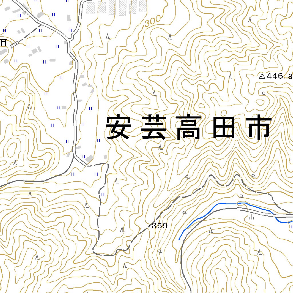 513275 安芸吉田 （あきよしだ Akiyoshida）, 地形図 Map by