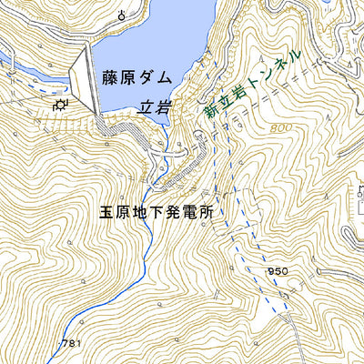 553910 藤原湖 （ふじわらこ Fujiwarako）, 地形図