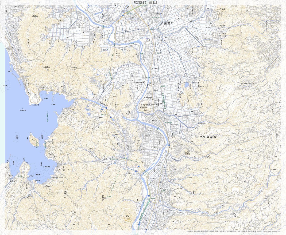 523847 韮山 （にらやま Nirayama）, 地形図 Map by Pacific Spatial 