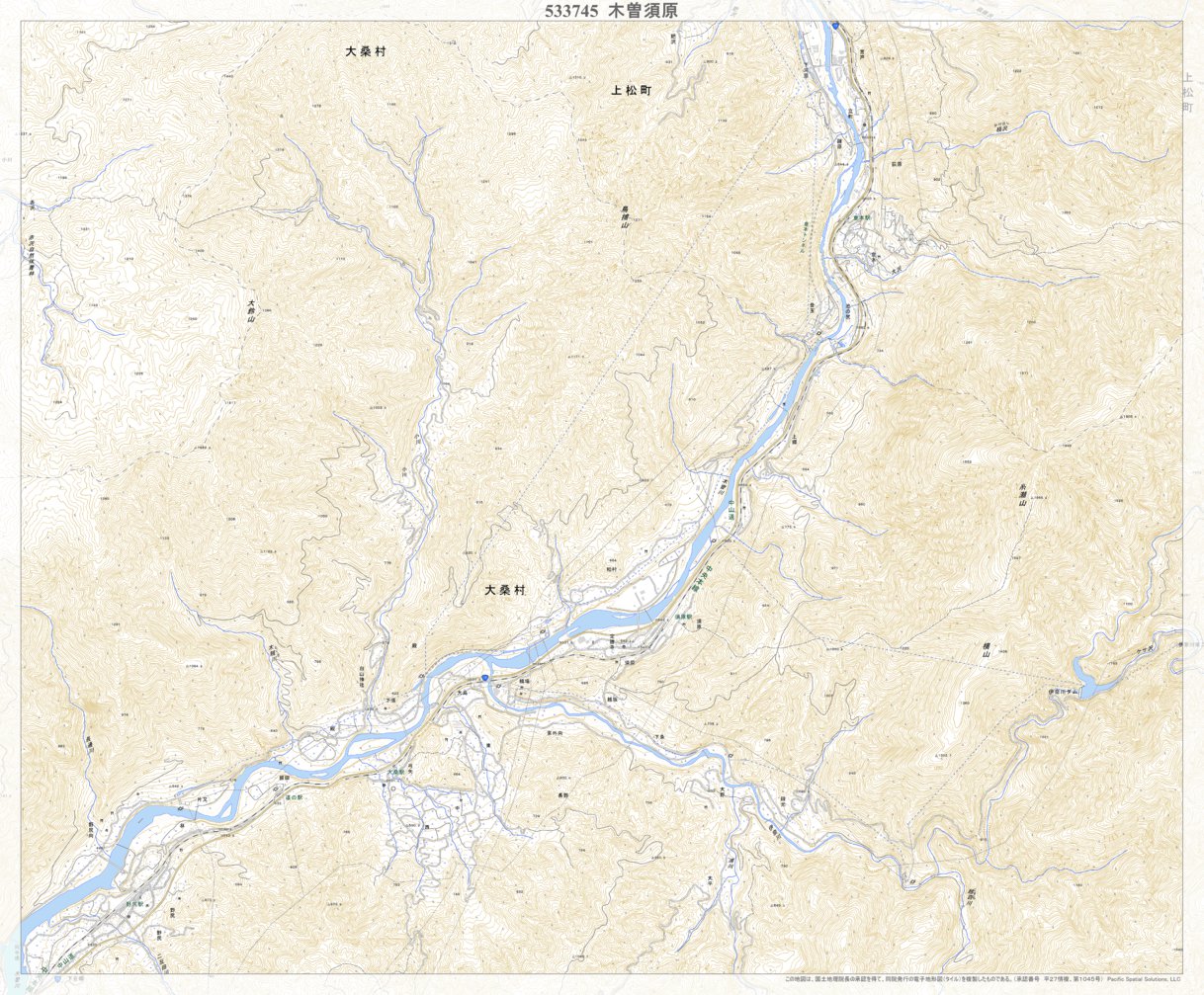 533745 木曽須原 （きそすはら Kisosuhara）, 地形図 Map by Pacific