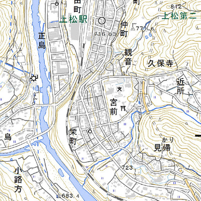 533755 上松 （あげまつ Agematsu）, 地形図