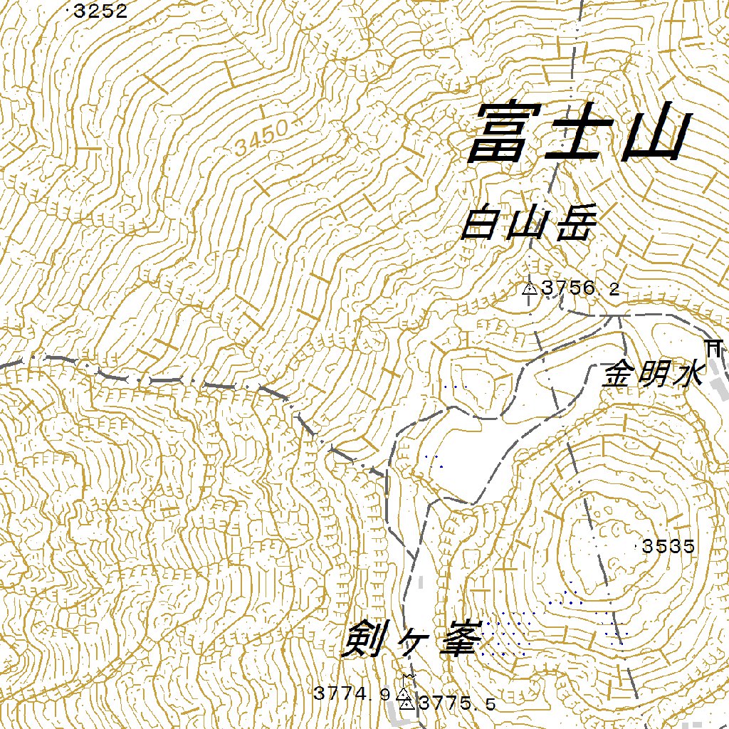 533805 富士山 （ふじさん Fujisan）, 地形図 Map by Pacific Spatial 