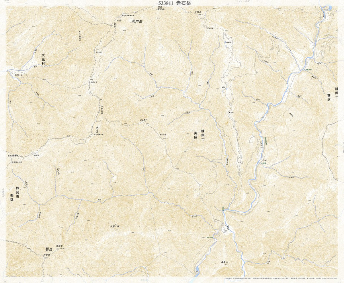 533811 赤石岳 （あかいしだけ Akaishidake）, 地形図 Map by Pacific Spatial Solutions ...
