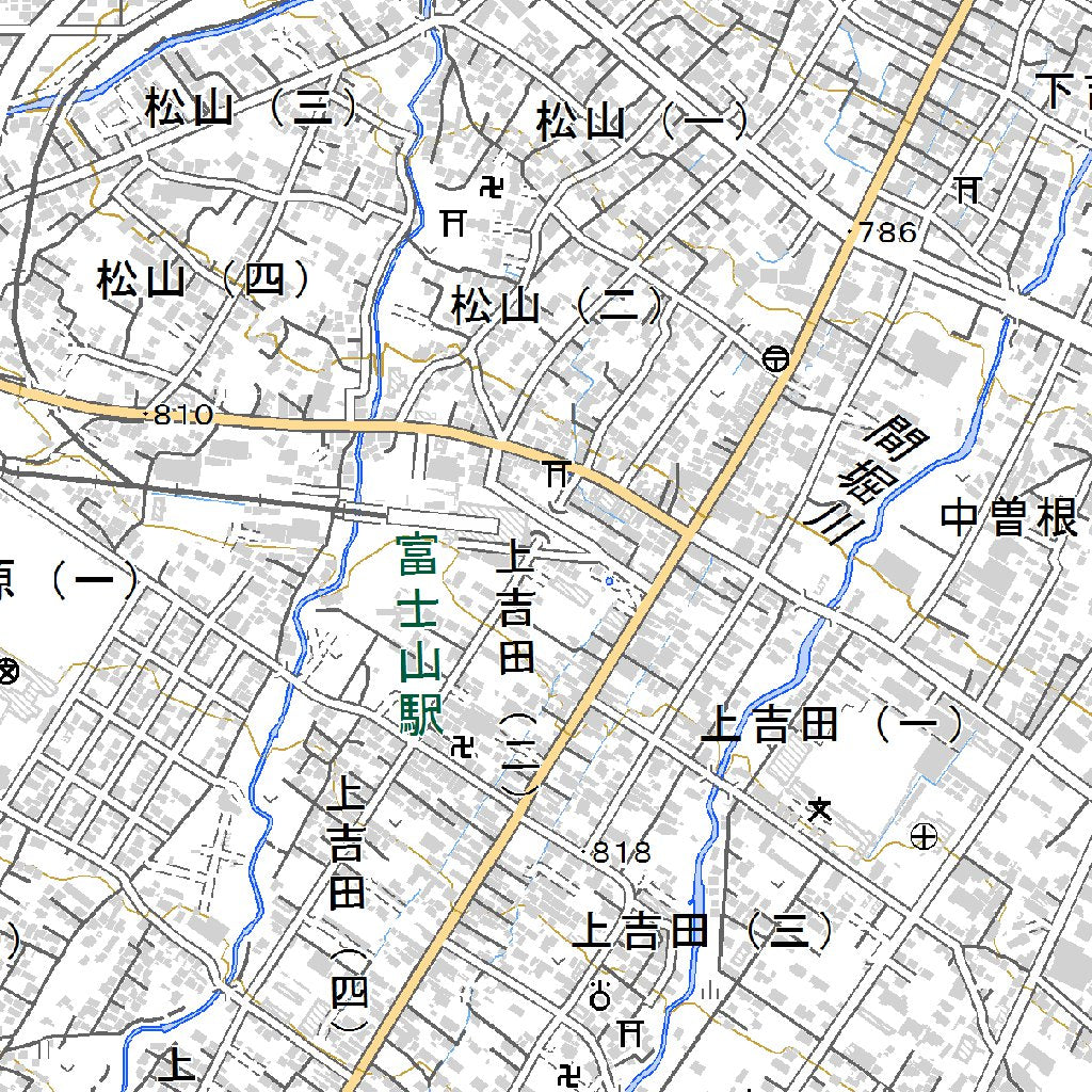 533816 富士吉田 （ふじよしだ Fujiyoshida）, 地形図 Map by Pacific