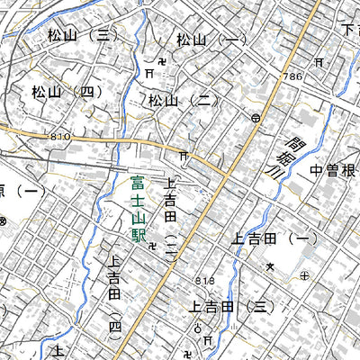 533816 富士吉田 （ふじよしだ Fujiyoshida）, 地形図