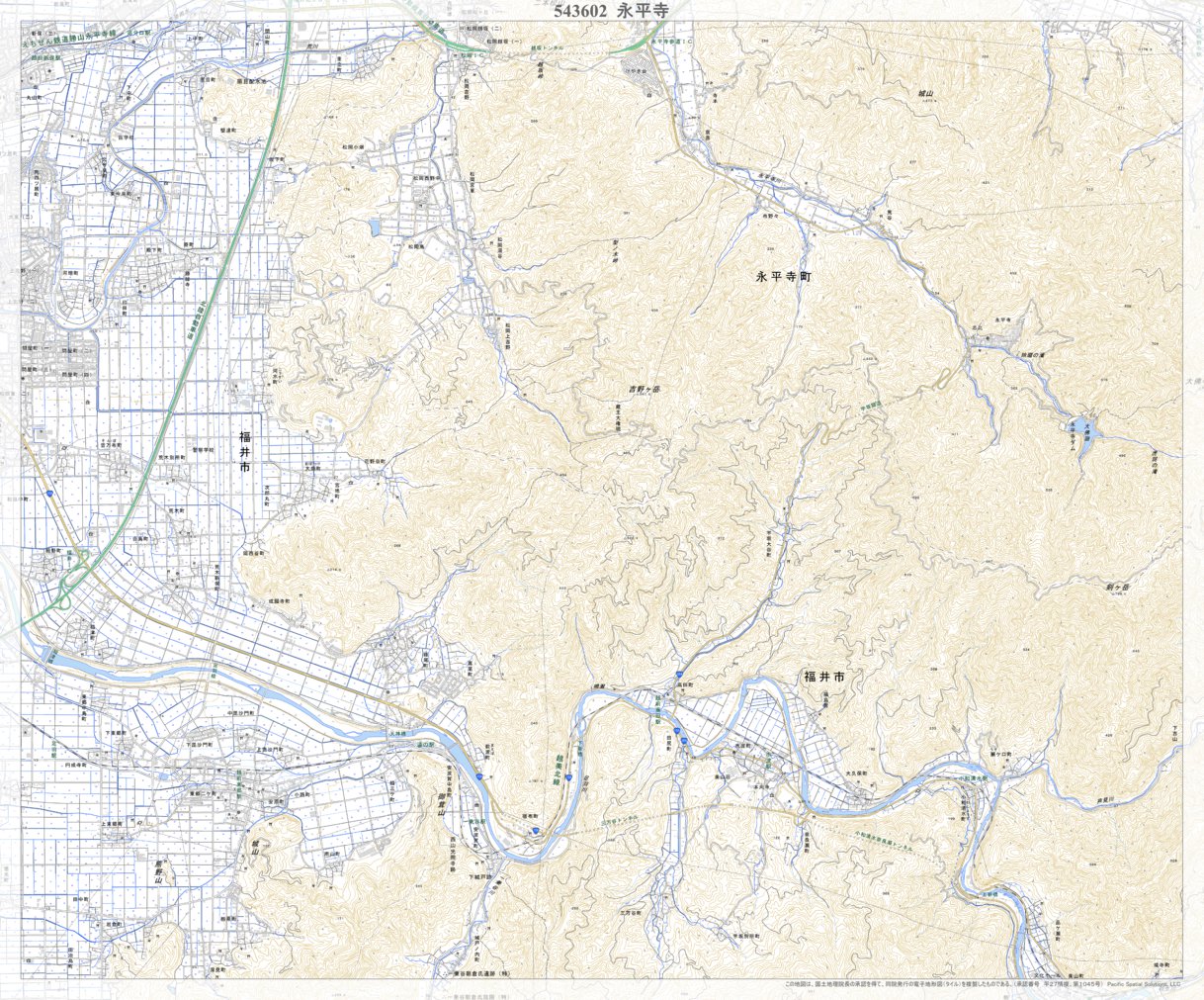 543602 永平寺 （えいへいじ Eiheiji）, 地形図 Map by Pacific