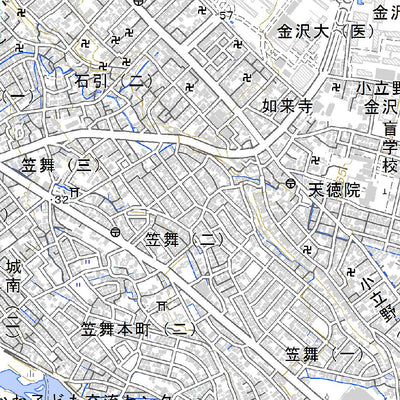 543665 金沢 （かなざわ Kanazawa）, 地形図