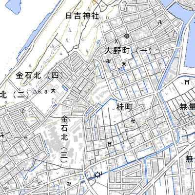 543674 金石 （かないわ Kanaiwa）, 地形図