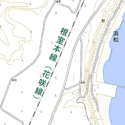 644564 落石 （おちいし Ochiishi）, 地形図