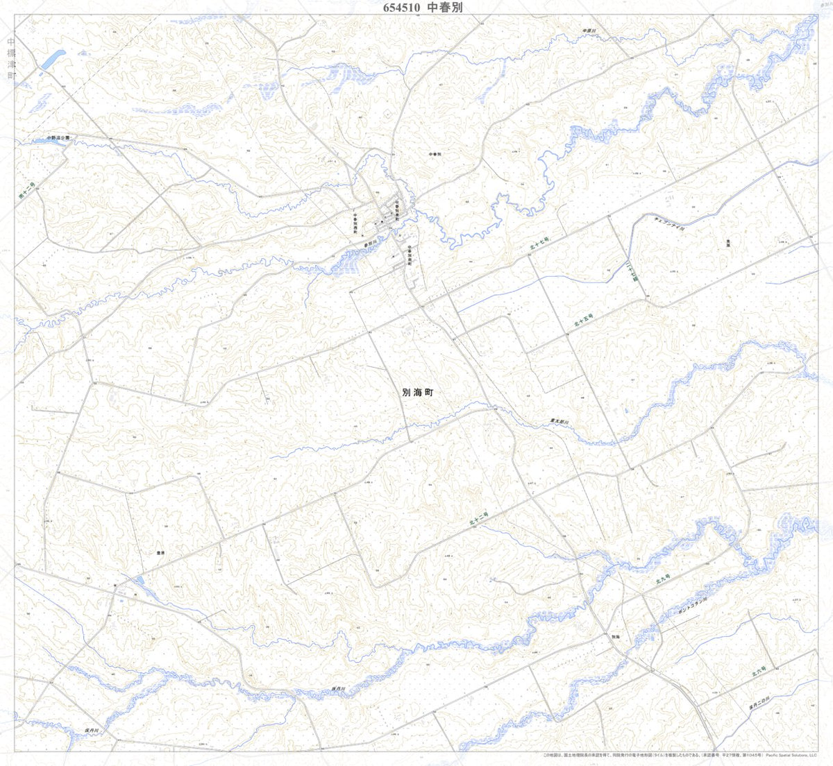 654510 中春別 （なかしゅんべつ Nakashumbetsu）, 地形図 Map by Pacific Spatial ...
