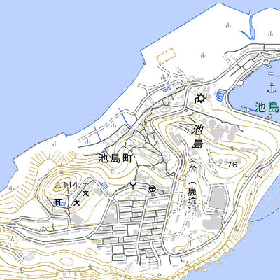 492924 池島 （いけしま Ikeshima）, 地形図