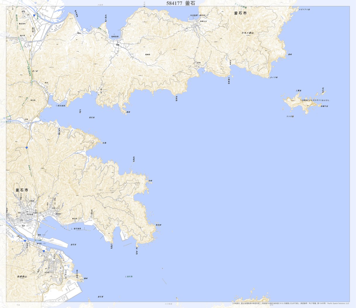 584177 釜石 （かまいし Kamaishi）, 地形図 Map by Pacific Spatial