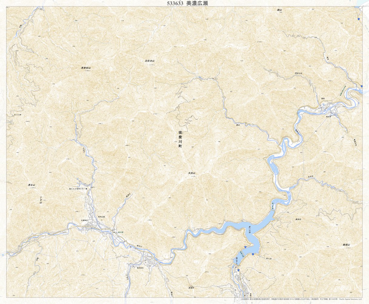 533633 美濃広瀬 （みのひろせ Minohirose）, 地形図 Map by Pacific