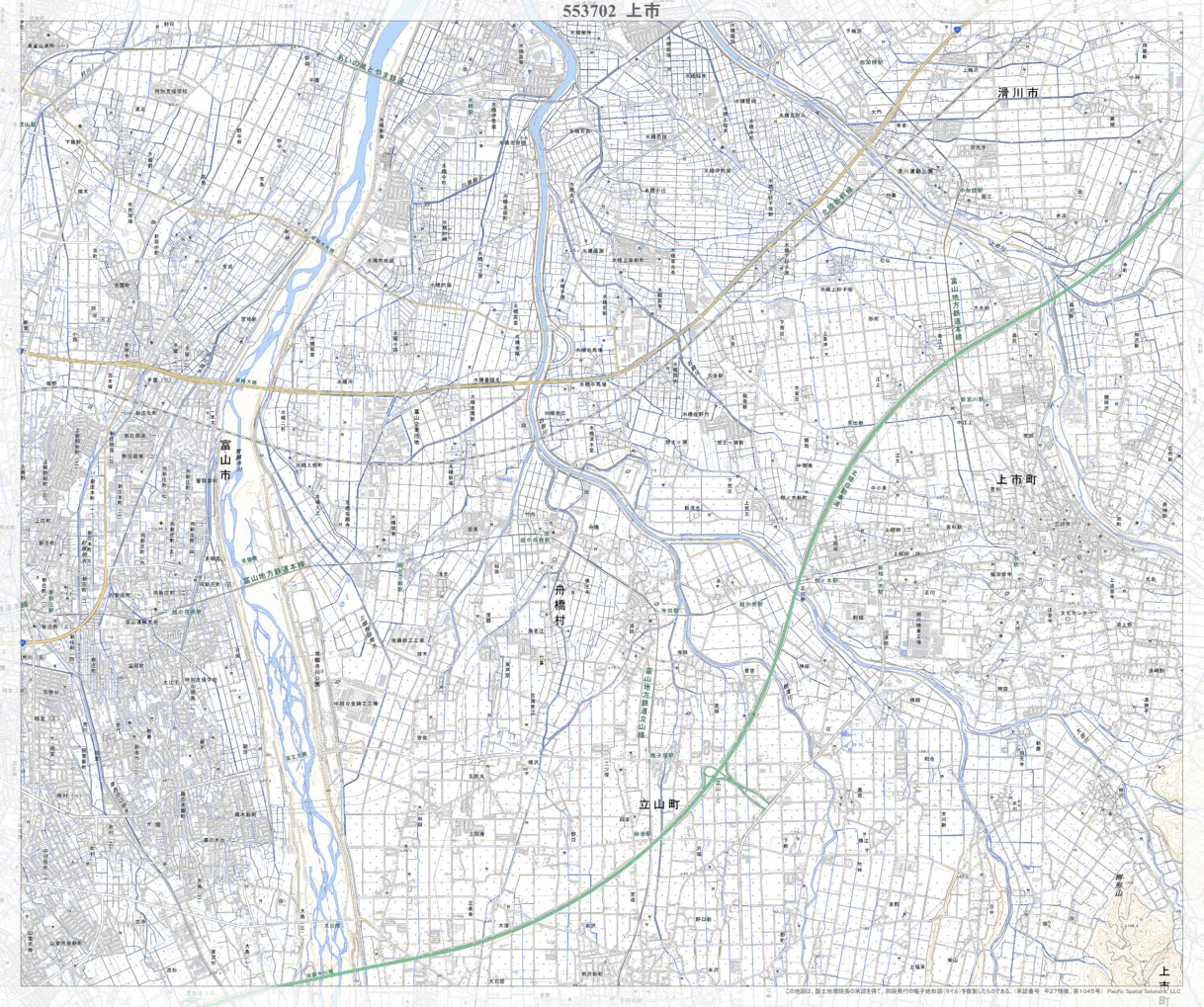 553702 上市 （かみいち Kamiichi）, 地形図 Map by Pacific Spatial