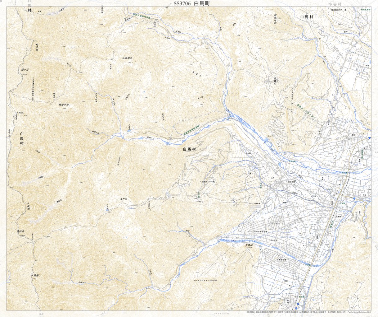 553706 白馬町 （はくばちょう Hakubacho）, 地形図 Map by Pacific 